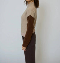 Central Park West Olivia Ruffle Turtleneck Sweater in lt pk - women's sweater - alternate view