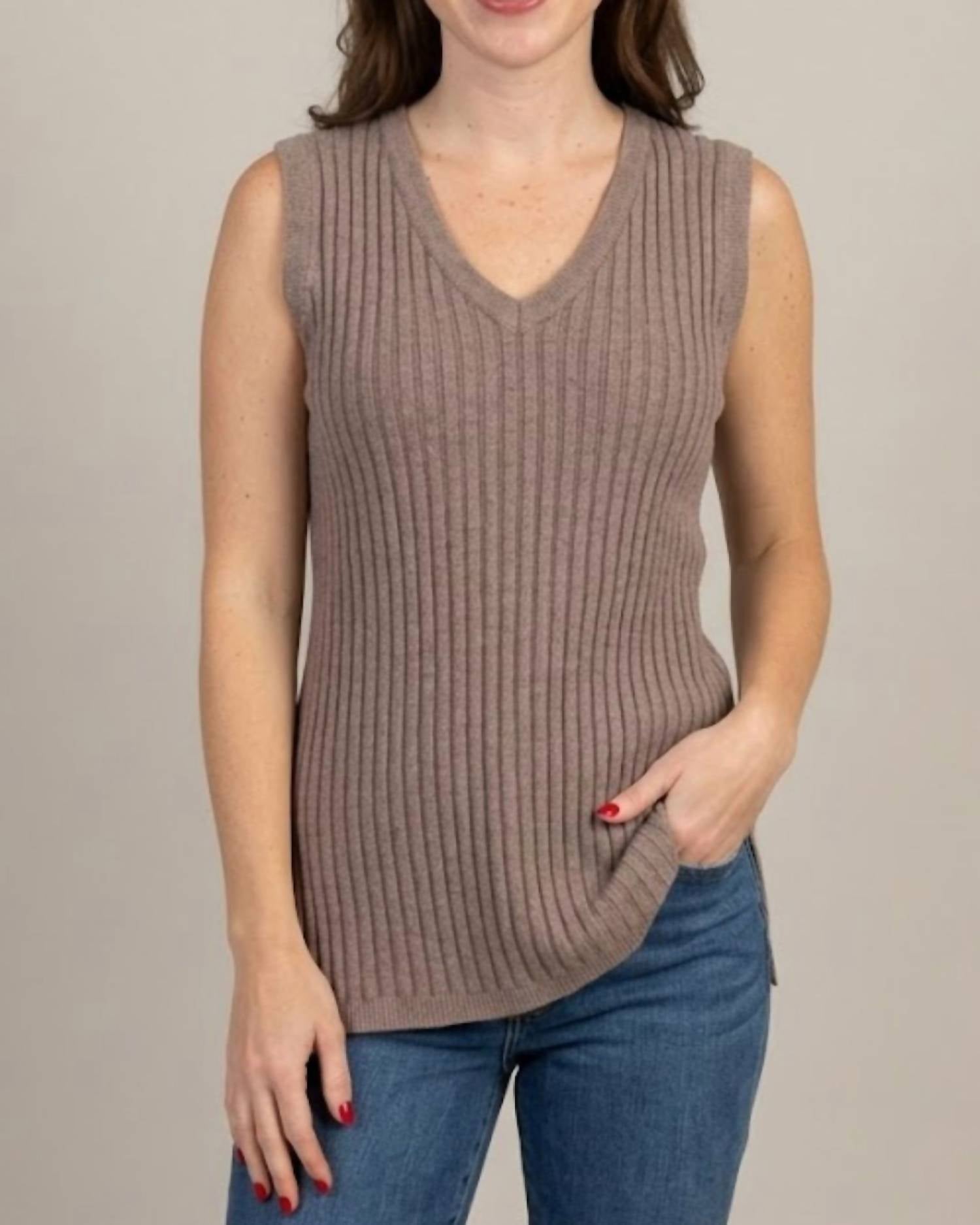 Pinch - Bree Ribbed Knit Sleeveless Fitted Top