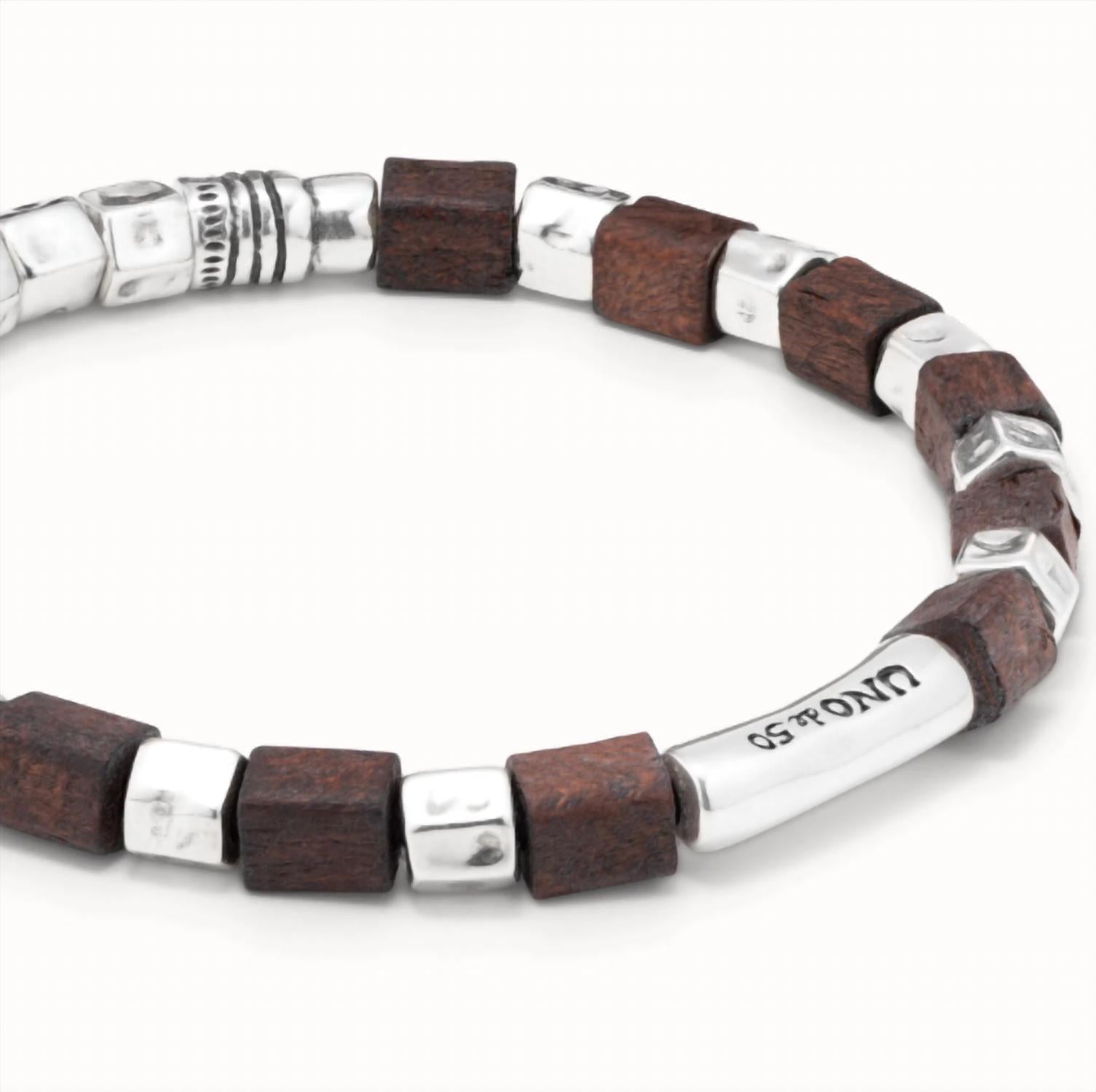 Uma And Leopold - Women's Leather With Wooden Beads Bracelet