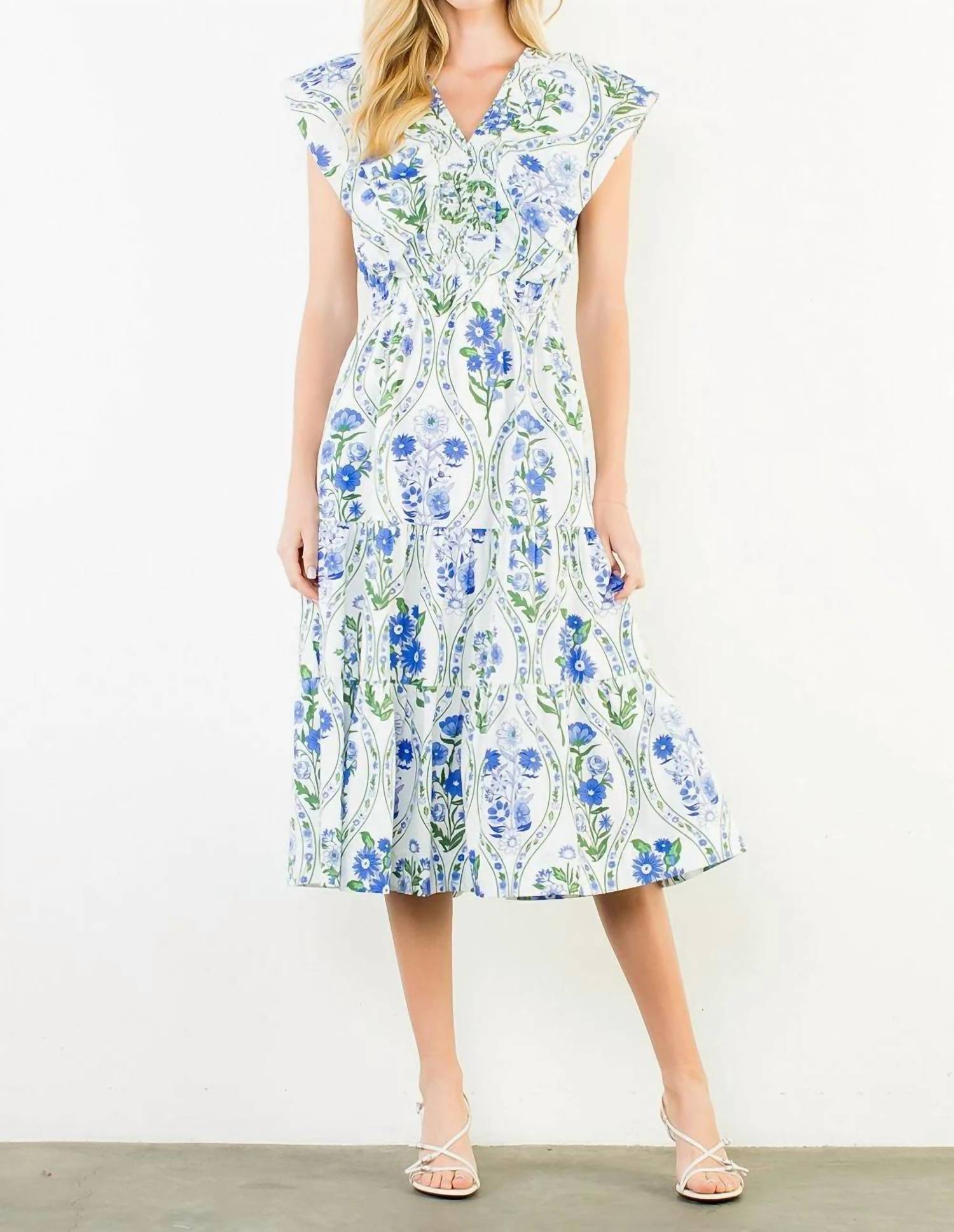 Thml - Ruffled Floral Midi Dress