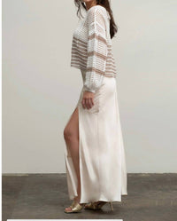 Blu Pepper - High Slit Maxi Skirt