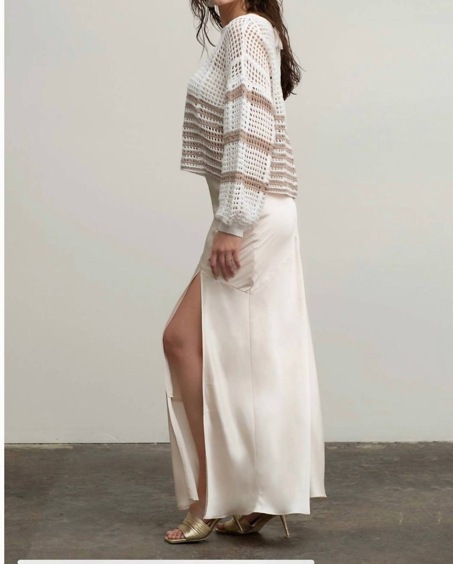 Blu Pepper - High Slit Maxi Skirt