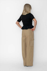 West Of Fabienne Knit Top in black - women's blouse - detail view
