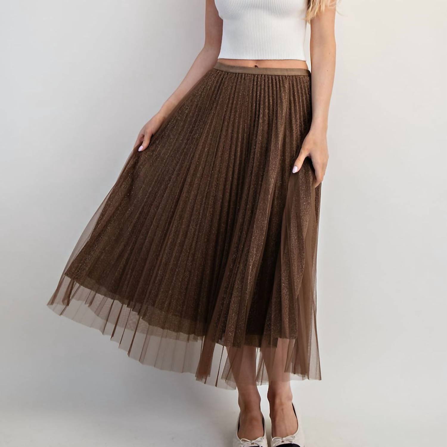 Ee:Some - Glittery Midi Skirt