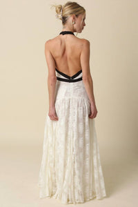 OLIVACEOUS Olivia Lace Maxi Dress in white - women's dress - detail view