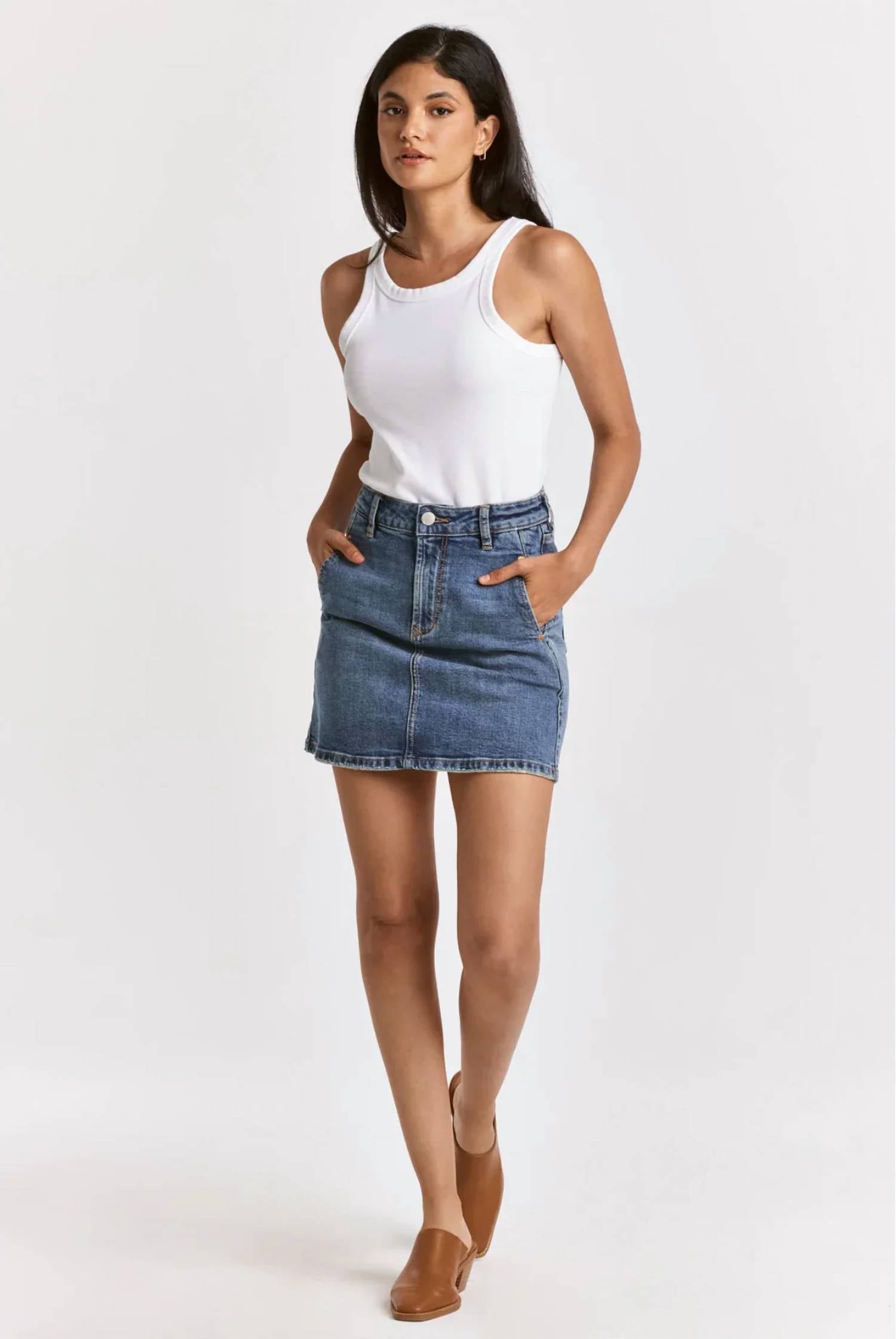 Dear John Denim - Quincy Classic Dark Denim Skirt