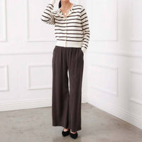 Karen Kane Stripe Cardigan Sweater in cream - women's cardigan - view 5