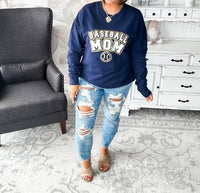 Southern Bliss - Baseball Mom Varsity Glitter Sweatshirt