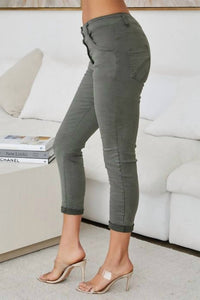 Milio Milano - Crinkle Button Fly Skinny Jogger