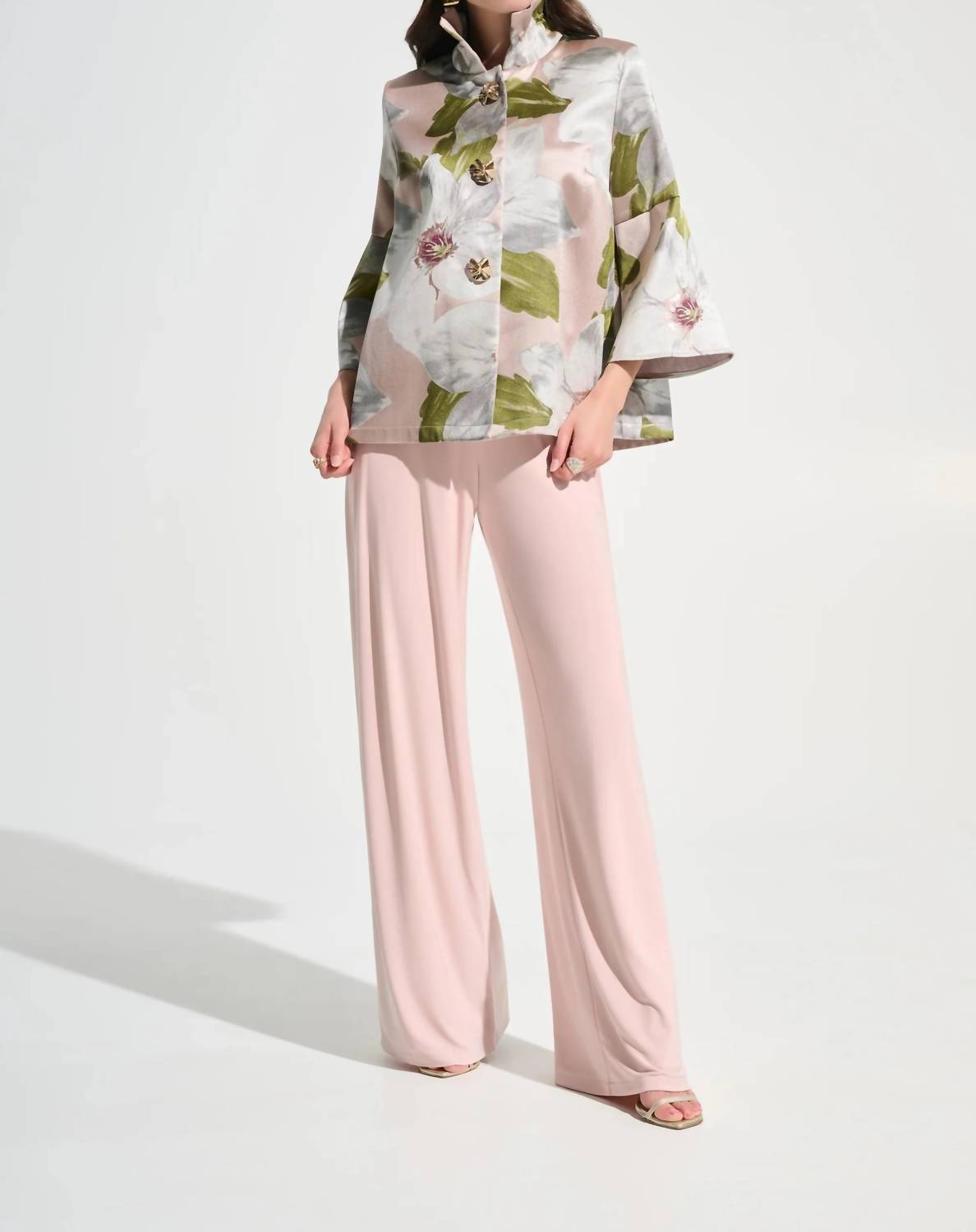 Joseph Ribkoff - Floral Jacquard Trapeze Jacket
