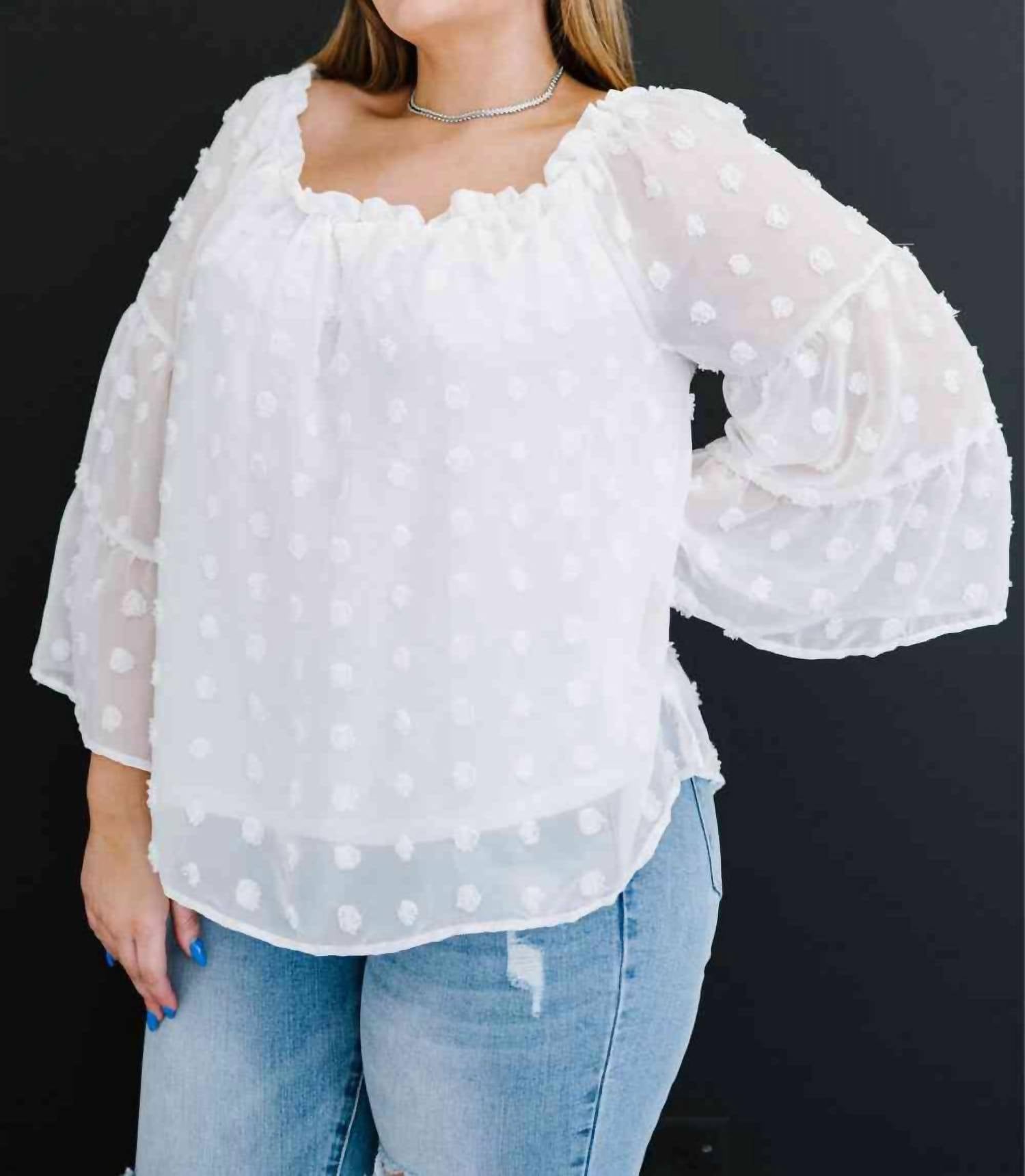 Andree By Unit - Daydreamer Full Size Run Pom-pom Blouse