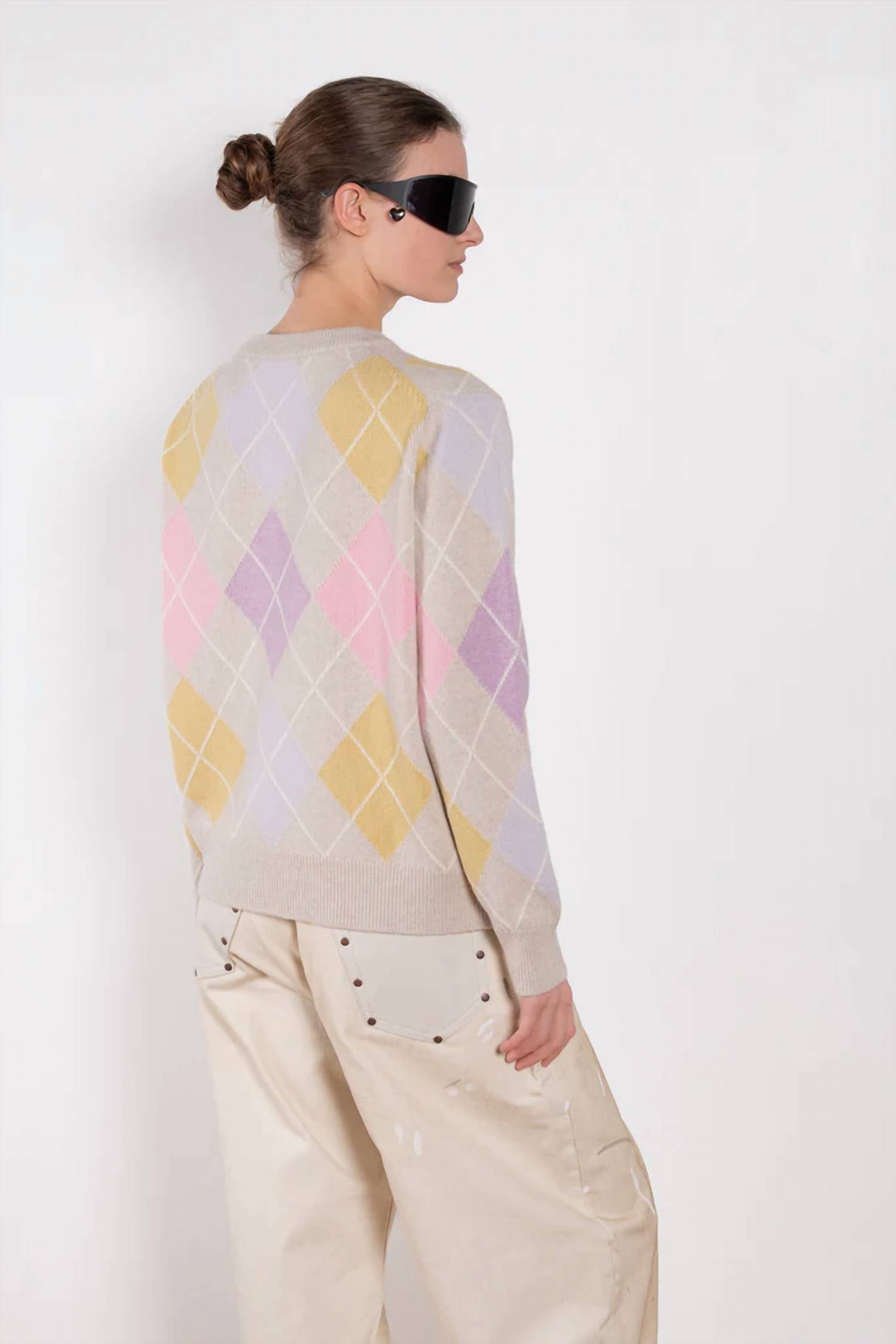 &Daughter - Argyle Crew Lambswool Sweater