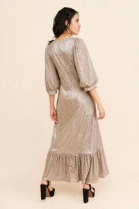 Saltwater Luxe - Sequin Plunge Maxi Dress