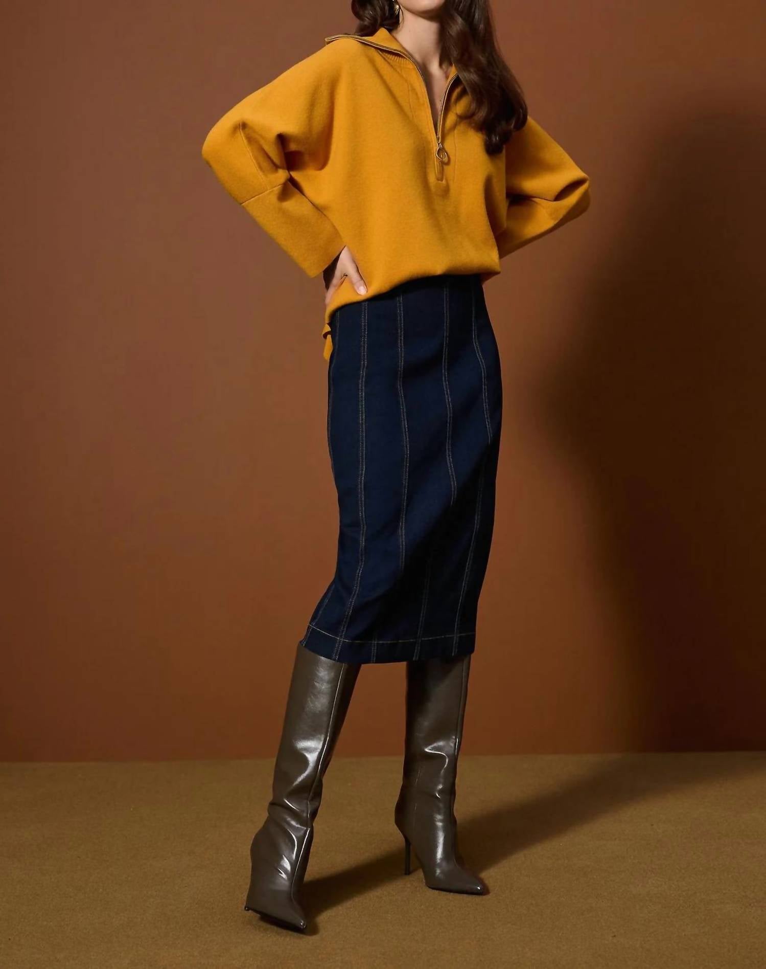 Joseph Ribkoff - Stretch Denim Pencil Skirt