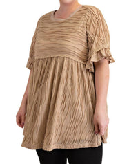 Kori - Pleat Detailing Babydoll Dress Tunic Top
