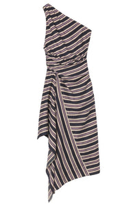A.L.C. - Lyn One-shoulder Striped Linen Midi Dress