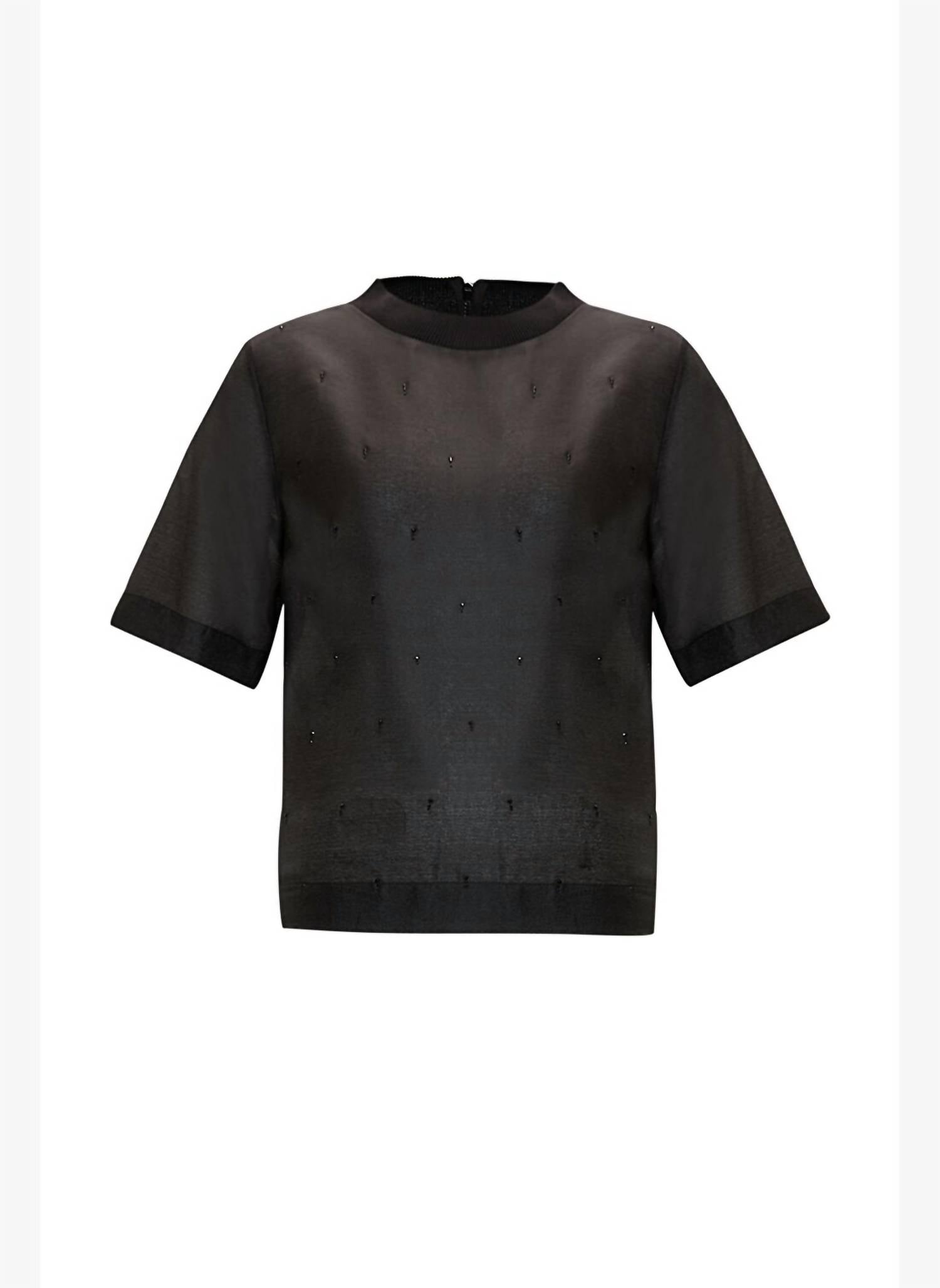 Exquise - Beaded Crewneck Blouse