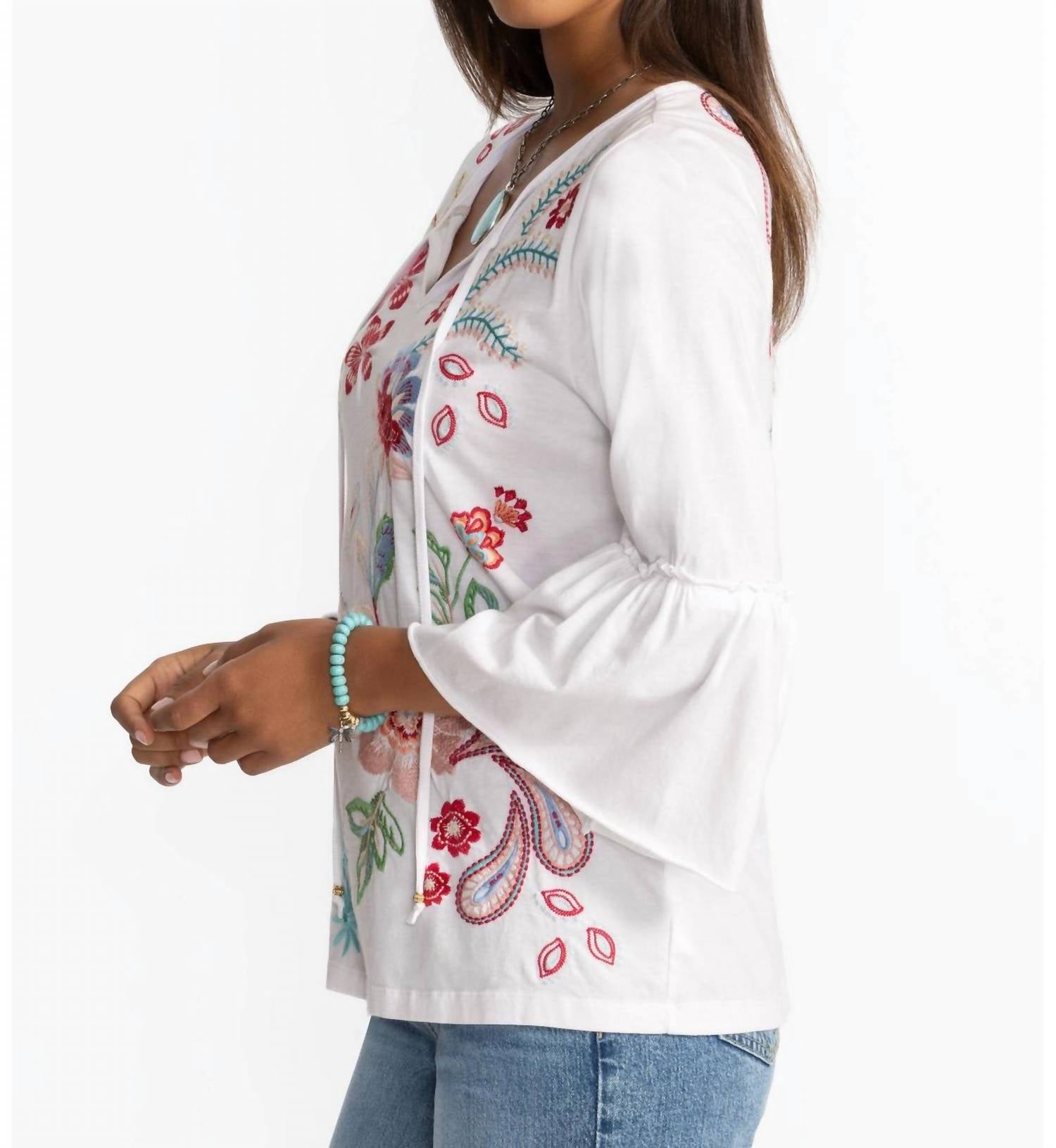 Johnny Was - Ruffle Sleeve T-shirt Freyde Plus