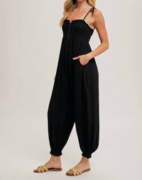 BluIvy Shoulder Tie Jumpsuit in black - women's pants - alternate view