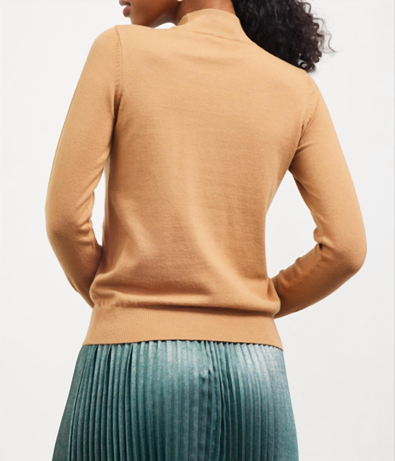 Skies Are Blue - Mock Neck Button Top