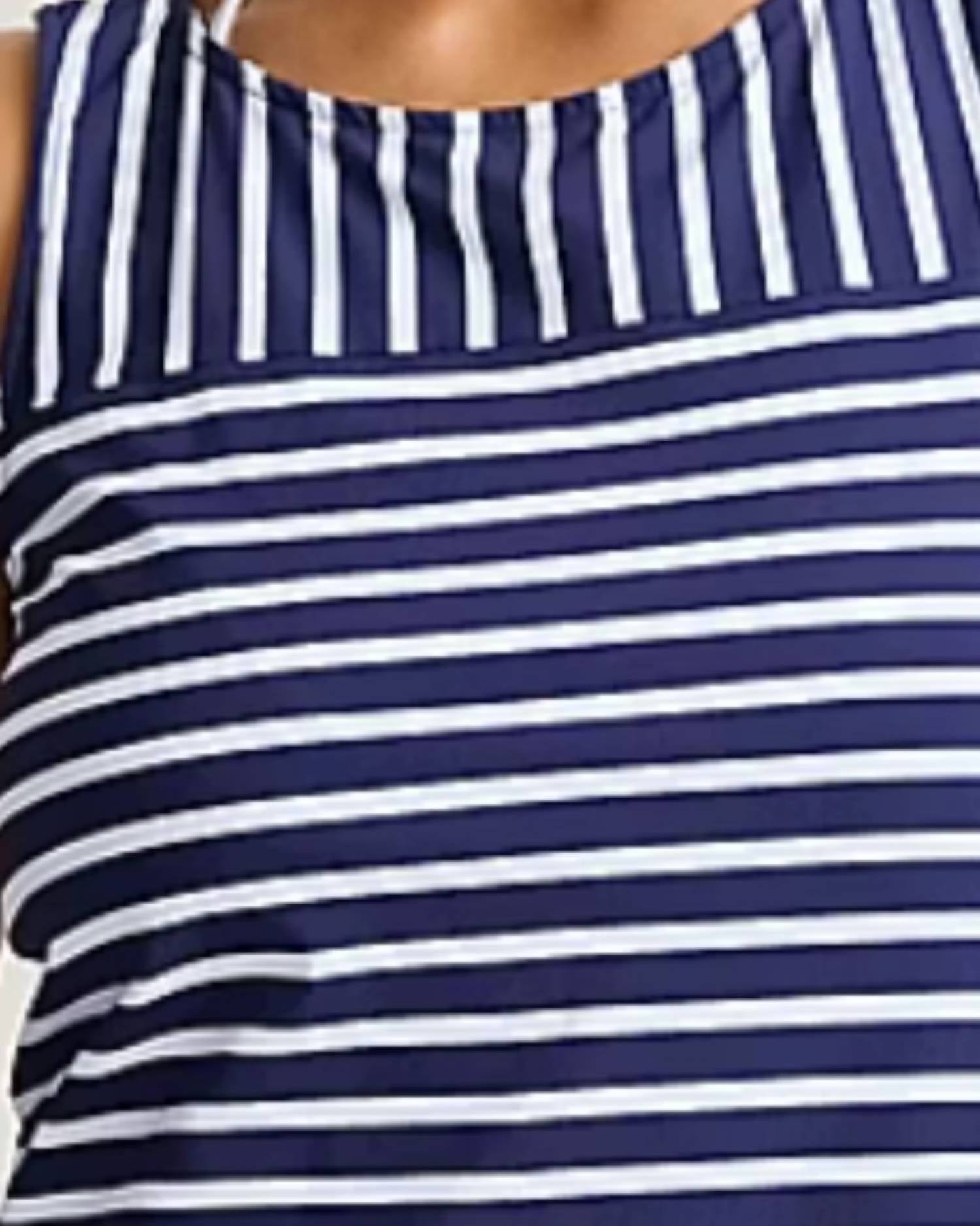 Tommy Bahama - Coastline Stripe High-neck Beach Romper