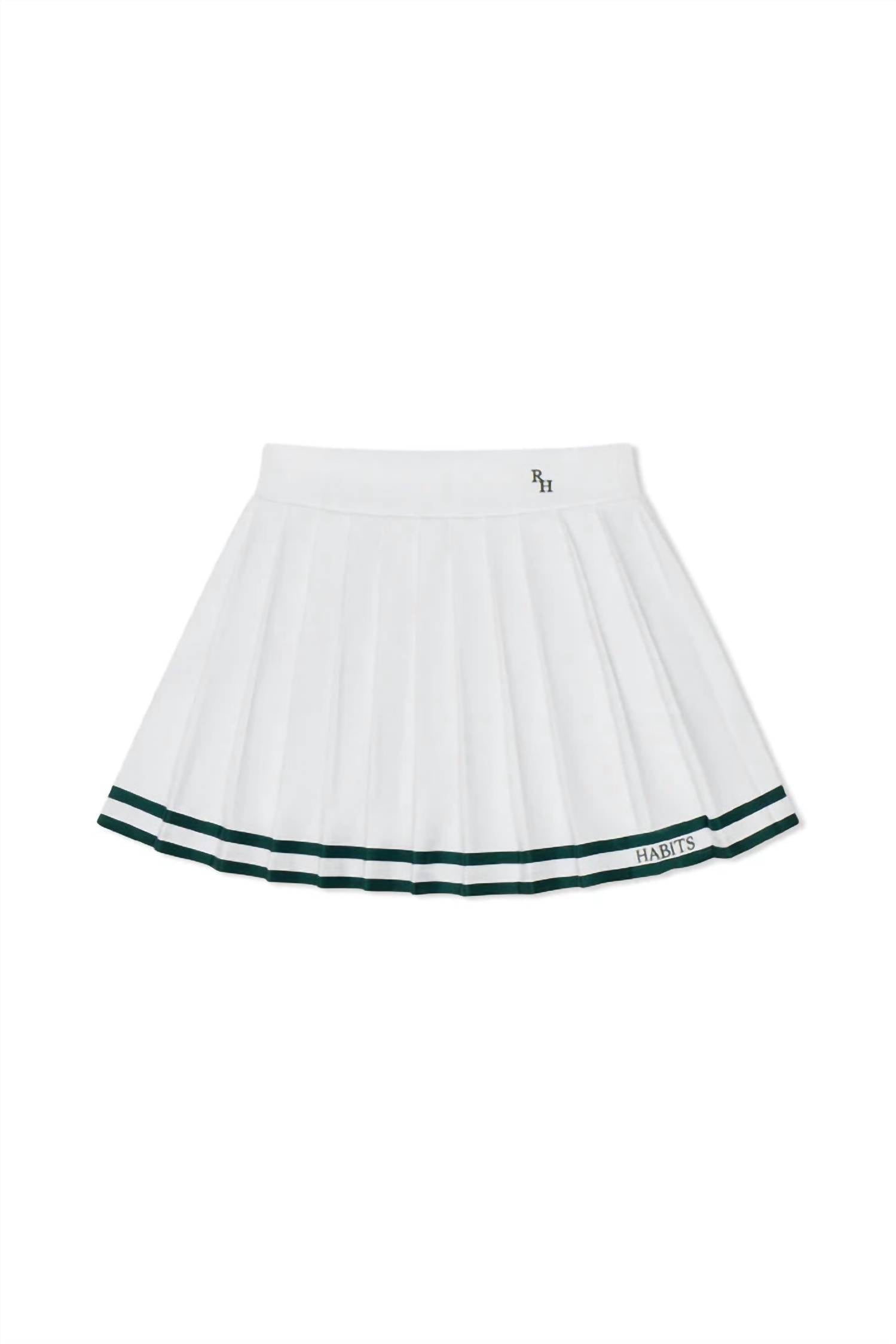 Recreational Habits Women's Natasha Tennis Skirt in white green - women's skirt
