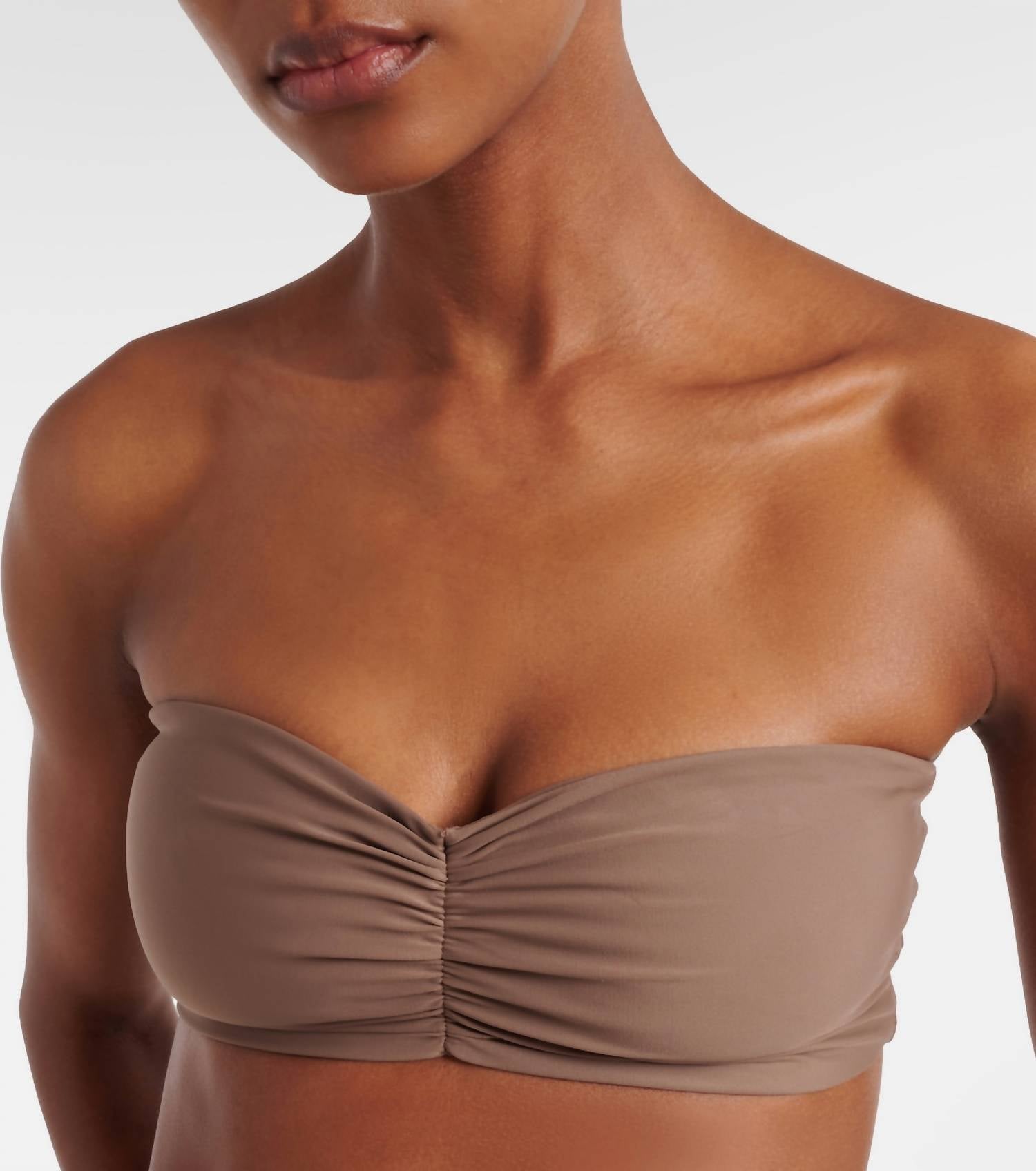 Jade Swim Ava Bandeau Bikini Top in nude - women's swimwear - alternate view