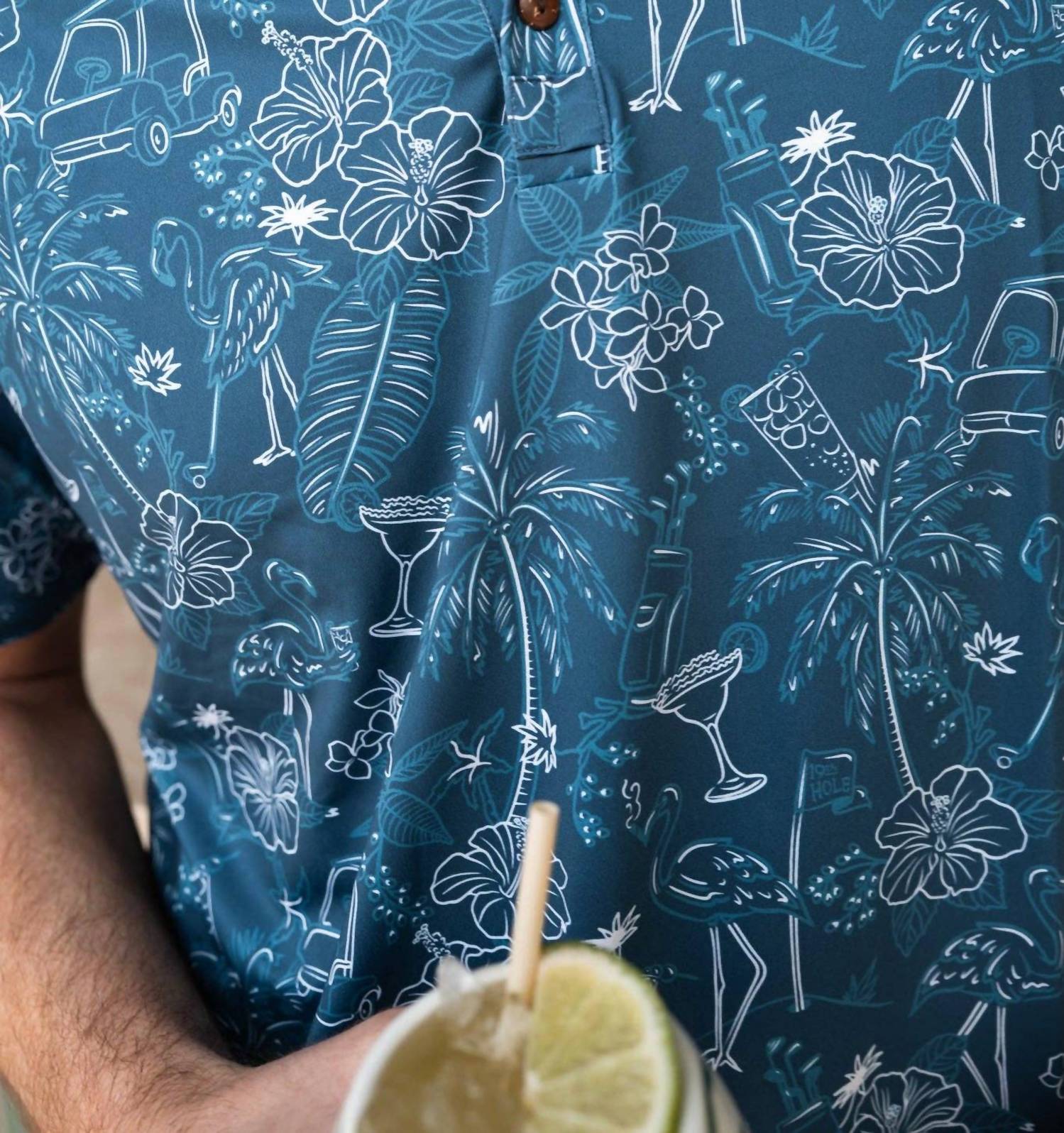 Kenny Flowers - Summer Vibes Print Golf Shirt