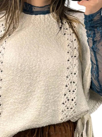 Easel - Cecilia Side Tie Sweater Poncho