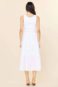 Skies Are Blue - Knit Tank Poplin Skirt Dress