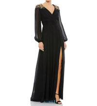 Mac Duggal - Embellished Blouson Sleeve Formal Evening Gown