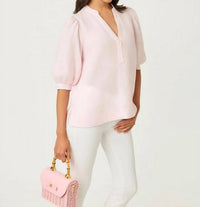 Lilly Pulitzer - MIALEIGH ELBOW SLEEVE LINEN TOP