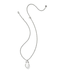 Kendra Scott Women's Alexa Locket Short Pendant Necklace in silver natural mother of pearl - women's jewelry - alternate view