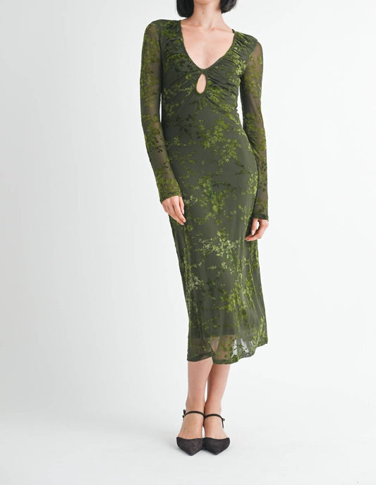 Emory Park - KEY HOLE MIDI LONG SLEEVE DRESS