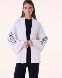 Kujten Kimastro Cashmere Cardigan in ivory - women's cardigan - alternate view