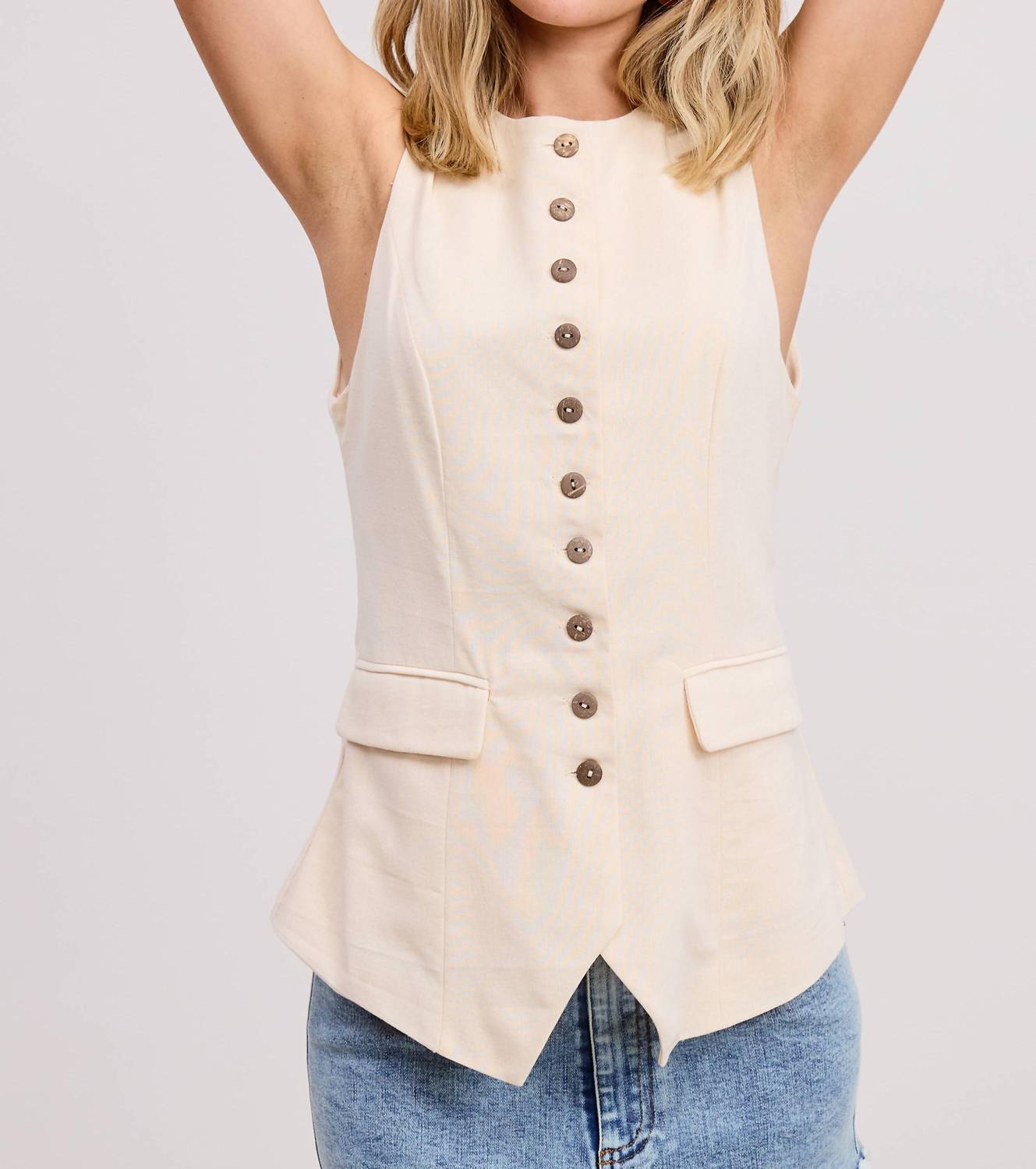 Mimosa - Long-line Buttoned Vest
