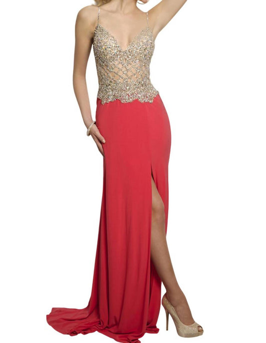Jvn - Embellished Crystal Jersey Gown