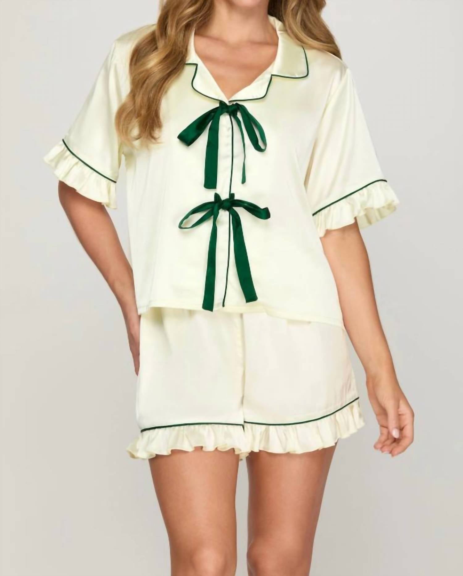 SHE + SKY Dusty Pajama Set in beige - women's intimate