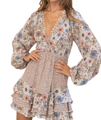 Blue B - Jasmine Floral & Lace Ruffle Mini Dress