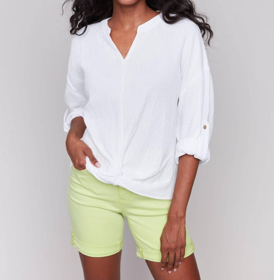 Charlie B - Front Twist Style Blouse