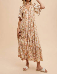 In-Loom - Savannah Button Front Midi Dress