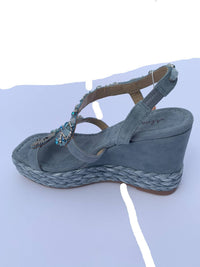 Alma En Pena Women's Zafiro Wedge Sandals in jean - women's sandal - detail view