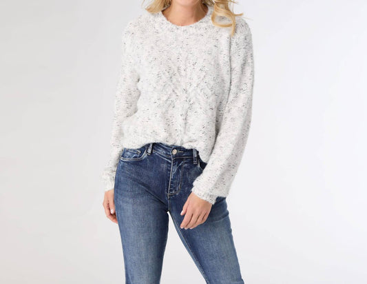 Coco + Carmen - Alivia Sparkle Sweater with Front Cable