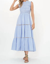 Oliphant - Sleeveless Smocked Maxi Dress