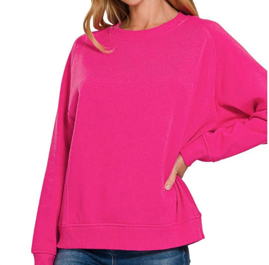 Zenana - Raglan Crewneck Sweatshirt