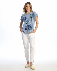 Jess & Jane - Short Sleeve V-neck Top