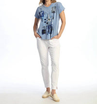 Jess & Jane - Short Sleeve V-neck Top