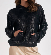 Elan - Metallic Knit Hoodie