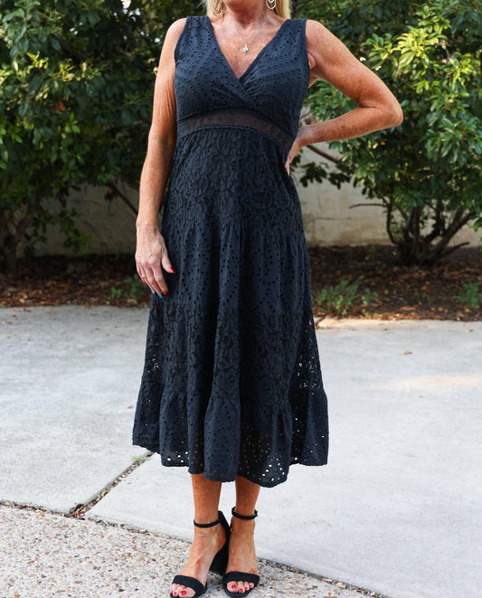 Eyelet Long Maxi Dress