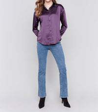 Charlie B - Solid Gutsy Satin Button-Down Shirt
